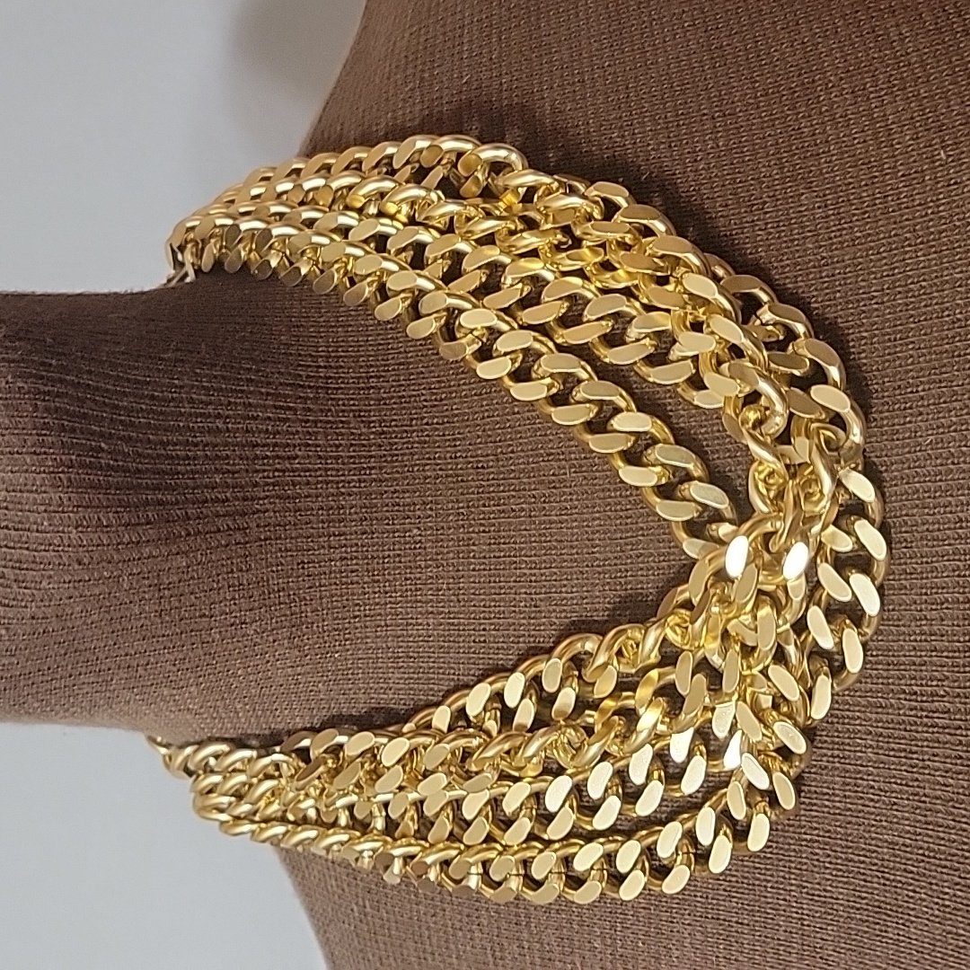 Erwin Pearl Ep Multi Strand Gold Toned Chunky Chain Necklace 74$